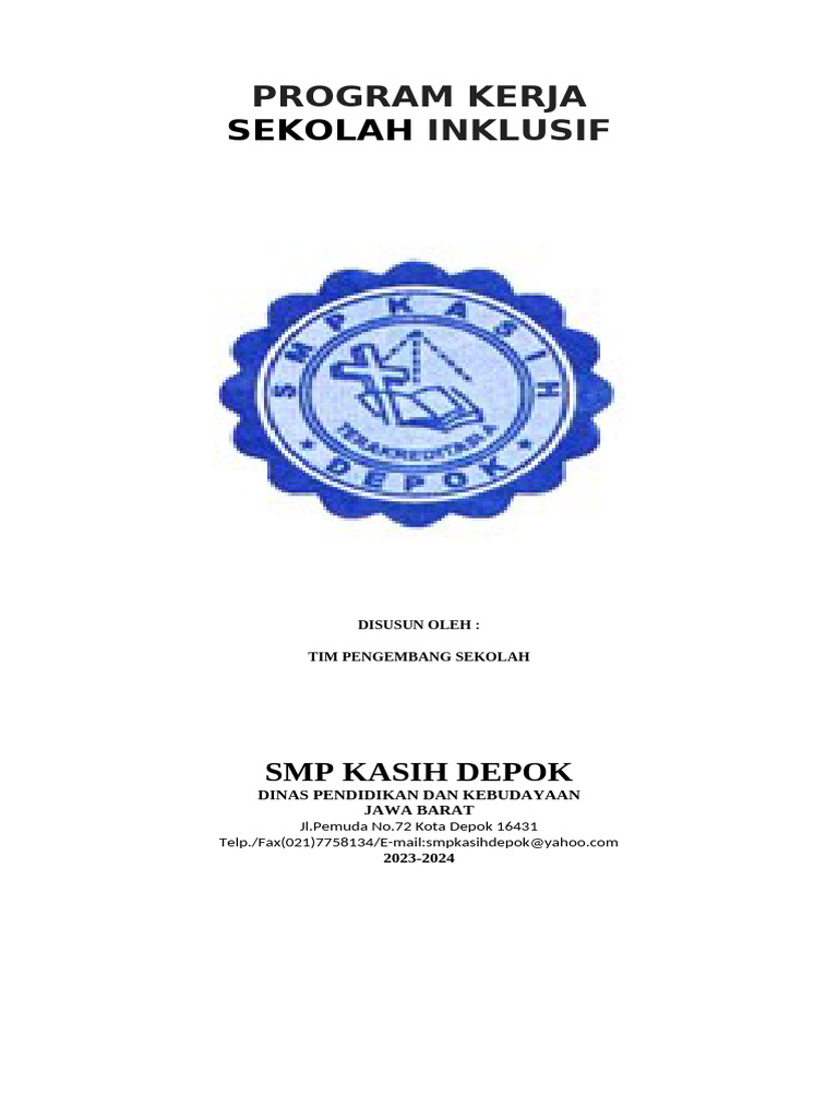 Program Kerja Sekolah Inklusif SMP Kasih | PDF | Karier & Perkembangan