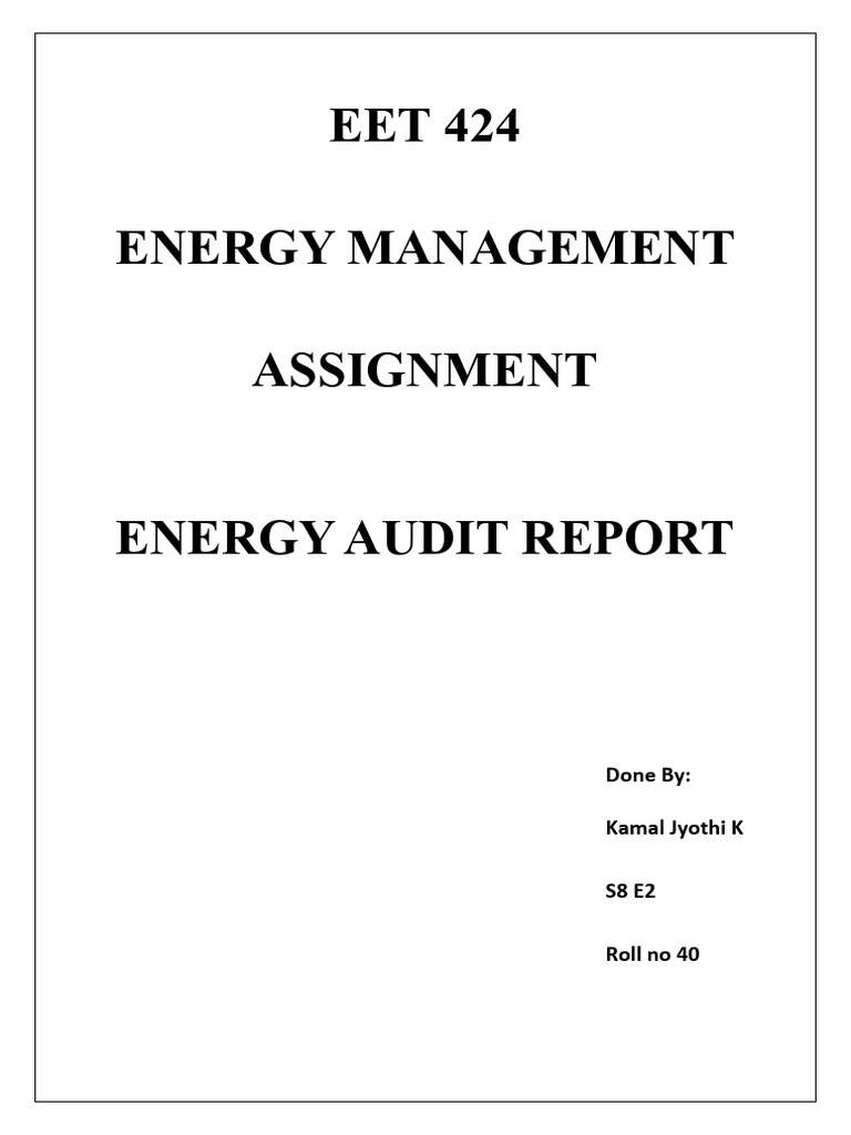 Energyauditreport 40 Pdf Physical Quantities Sustainable Technologies