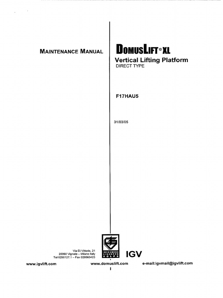Lift Maintenance Manual | PDF