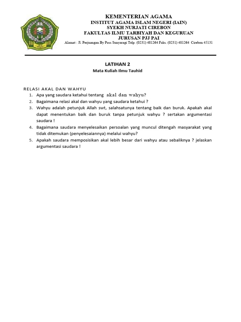 Latihan 2 | PDF