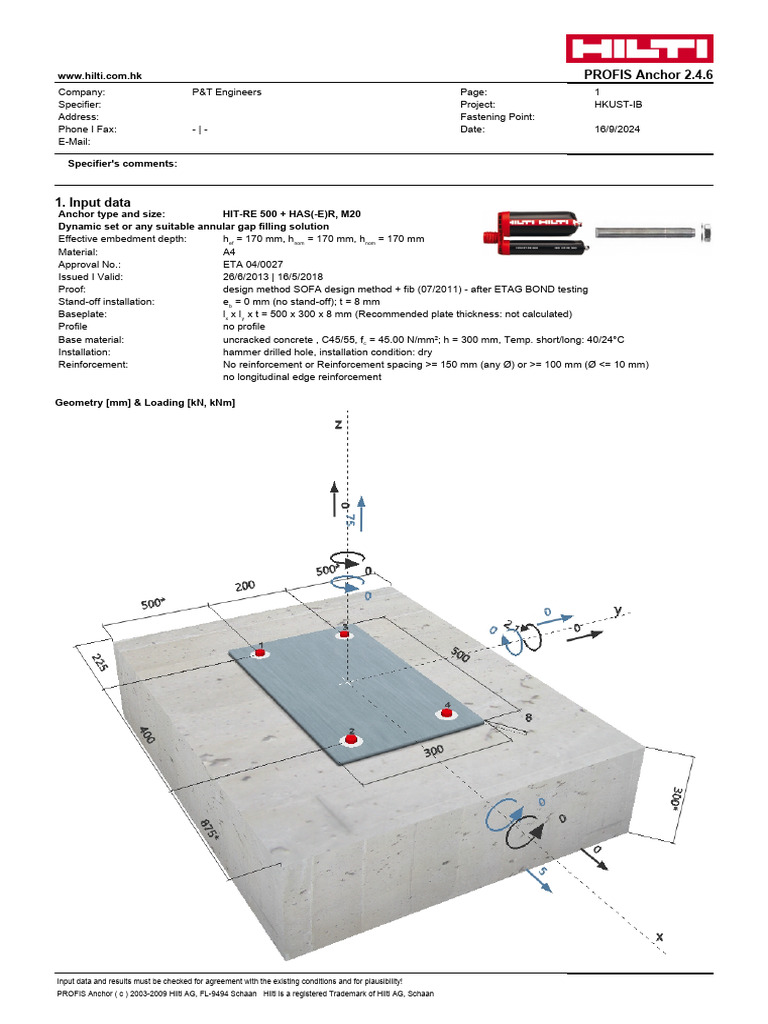 Tension Load Analysis for 75kN Anchor | PDF | Building Materials ...