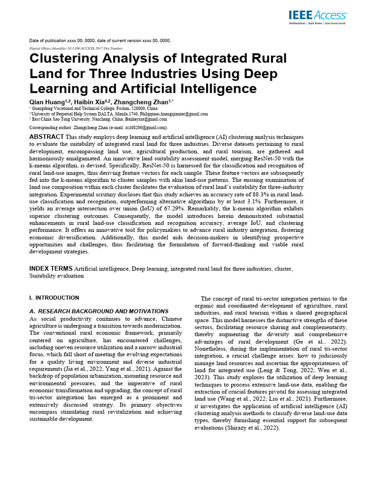 Clustering Analysis of Integrated Rural Land For T | PDF | Cluster ...