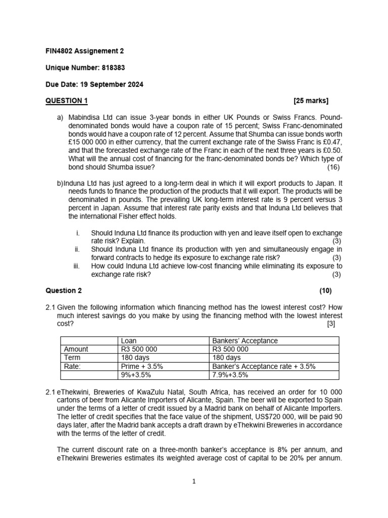 Financing Strategies for International Trade | PDF | Hedge (Finance ...