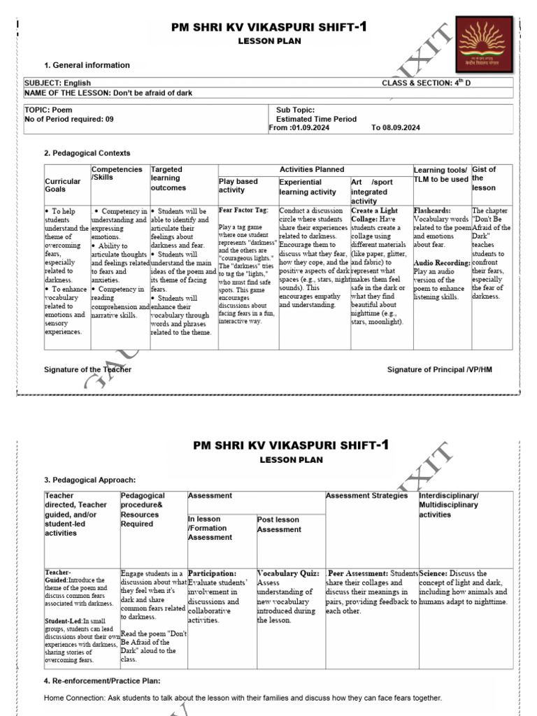 Dont Be Afraid Of Dark Pdf Fear Reading Comprehension