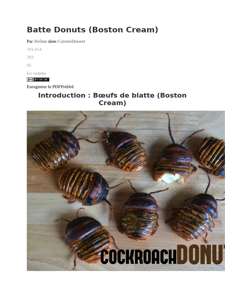 Beignets Boston Cream en forme de cafard | PDF | Chocolat | Beignet