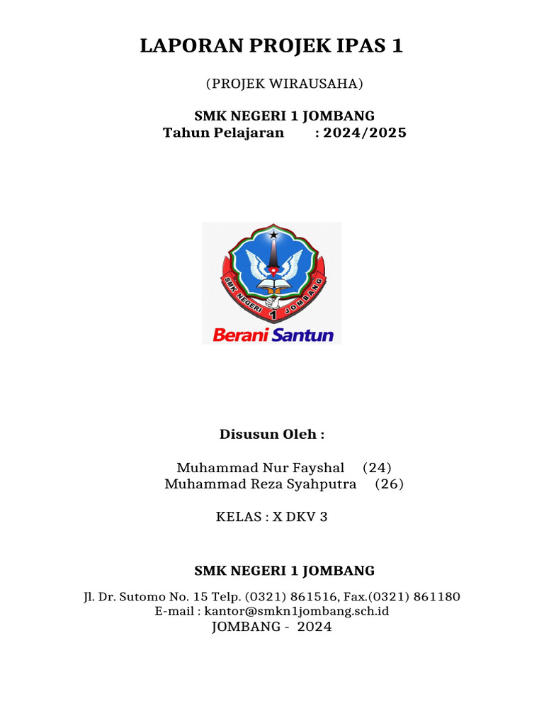 Projek Wirausaha Siswa SMK | PDF
