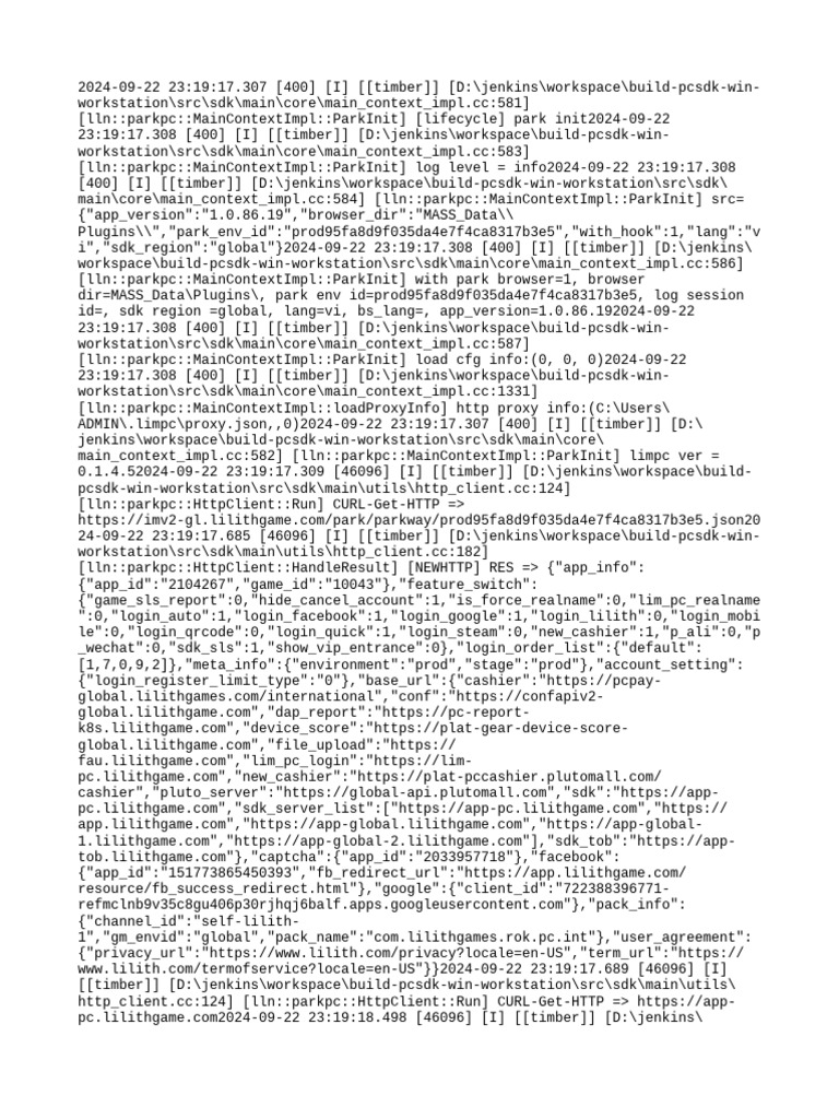 ParkPC Initialization Log Details | PDF | Software Development ...