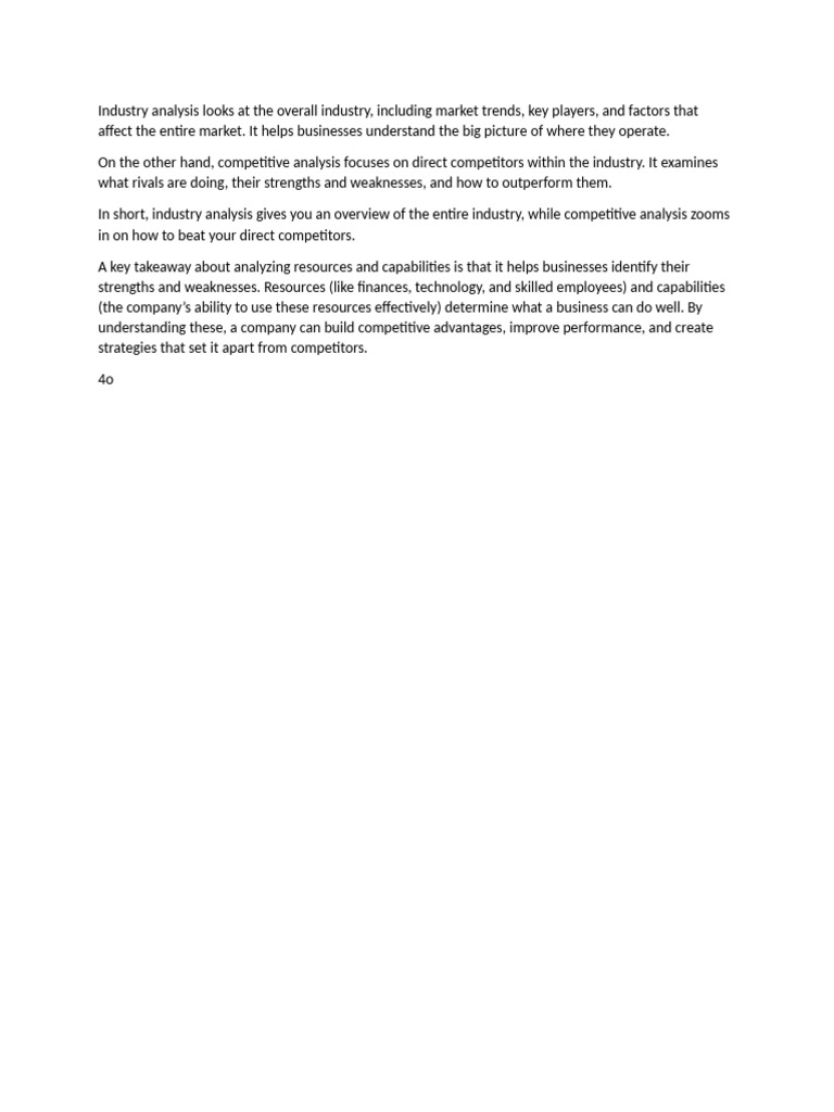 Industry Analysis Looks at The Overall Industry | PDF | Career & Growth ...