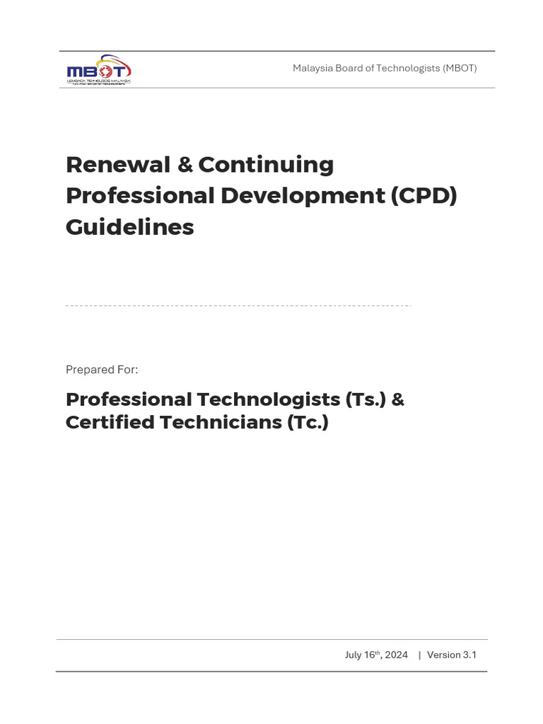Renewal continuing professional development cpd guidelines pdf