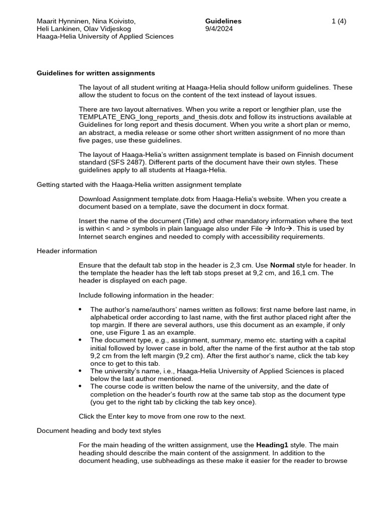 guidelines-for-written-assignments | PDF | Paragraph | Page Layout
