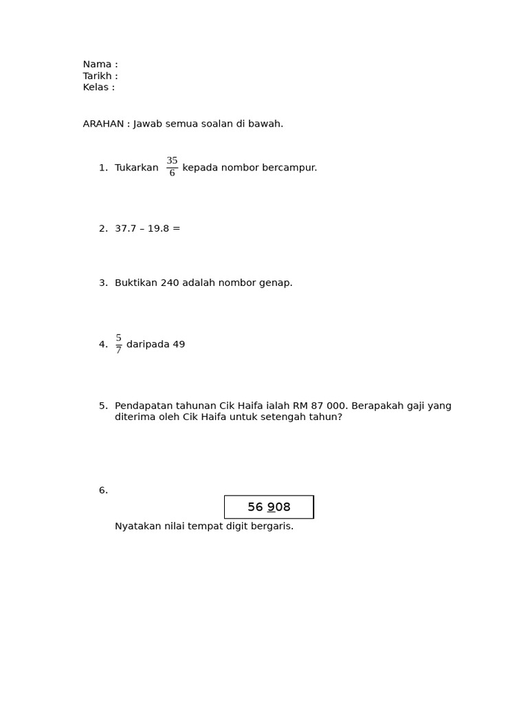 Ujian MT T4 | PDF