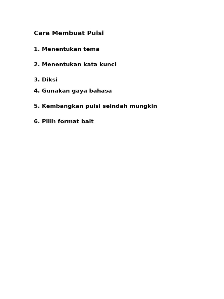 Cara Membuat Puisi | PDF