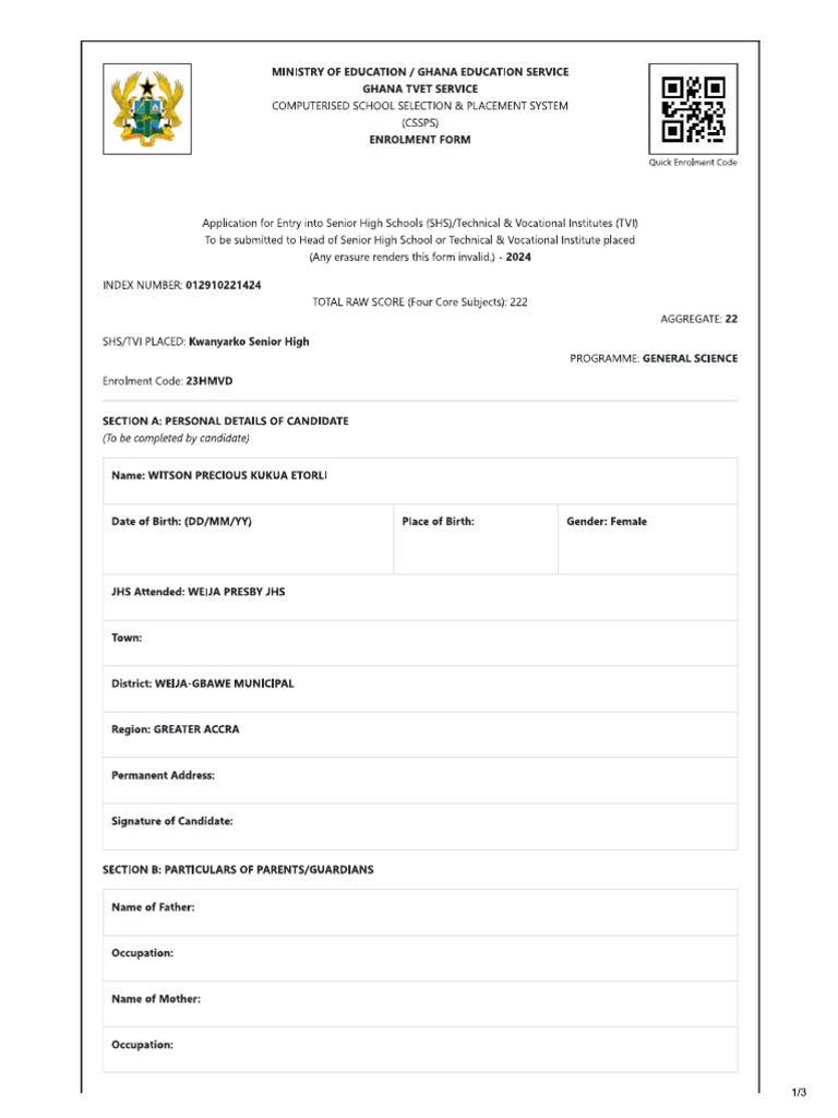 Enrollment | PDF