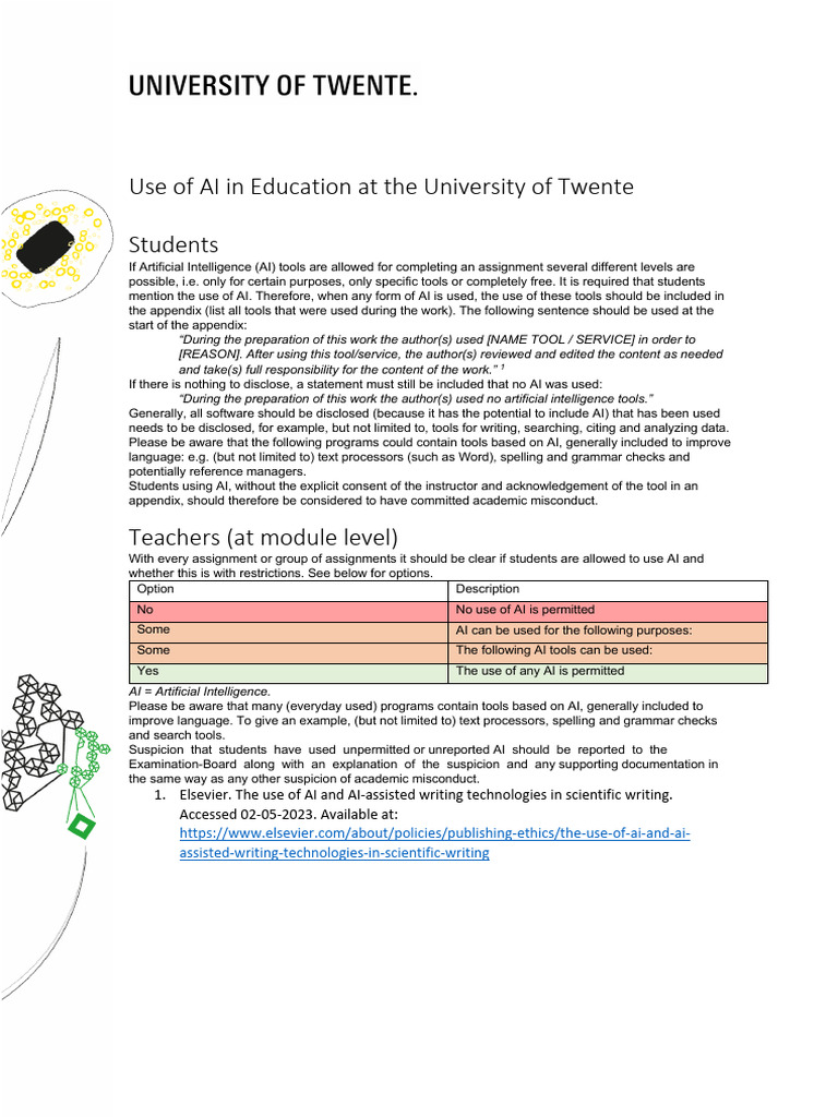 AI Usage Guidelines for Twente Students | PDF | Artificial Intelligence ...