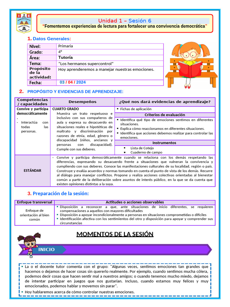 6 - Tutoria | PDF | Las emociones | Aprendizaje