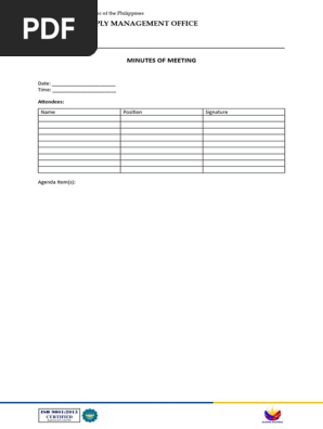 MINUTES OF MEETING