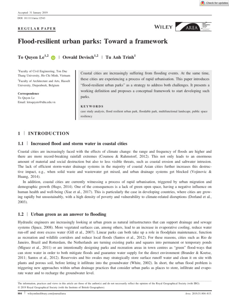 Photo inspiration: Visual Reference: Flood Resilient Urban Parks Framework Pdf Groundwater