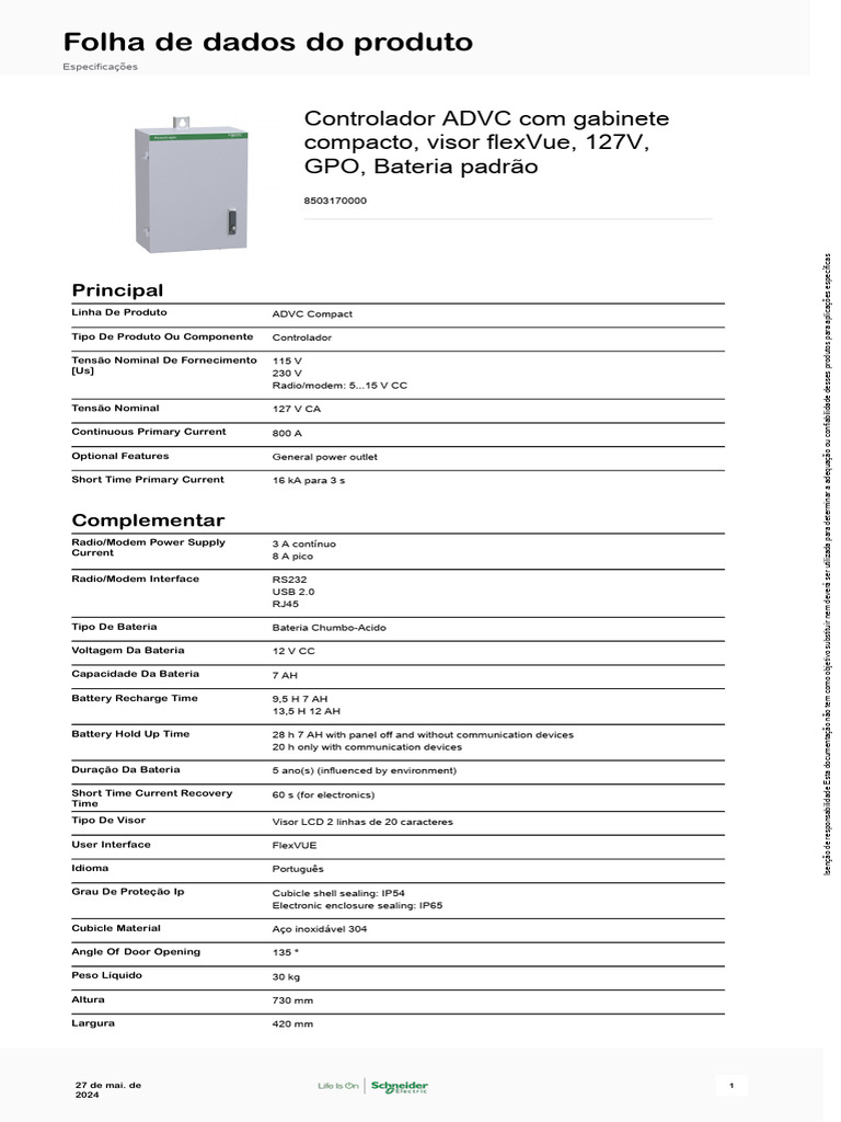 Controlador ADVC Compact 127V | PDF | Engenharia da Computação ...