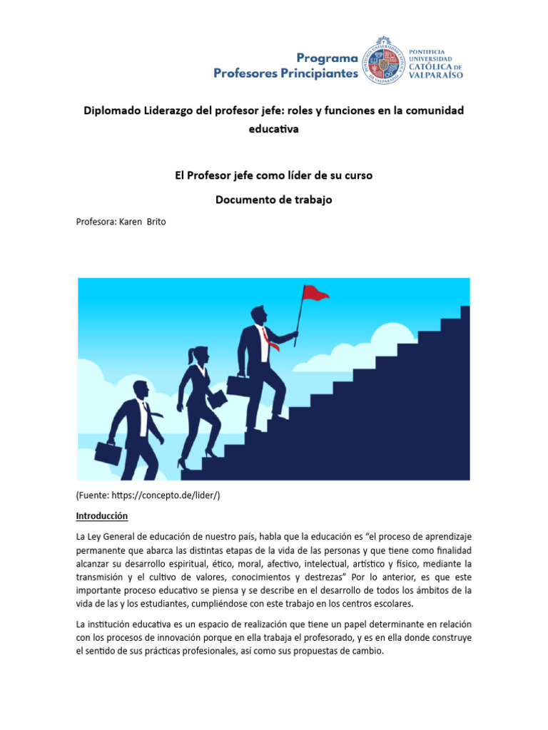 Liderazgo del Profesor Jefe en Educación | PDF | Maestros | Liderazgo