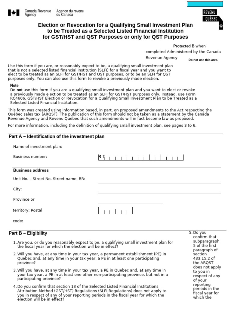 Main - Form rc7206 Election or Revocation For A Qualifying Small ...