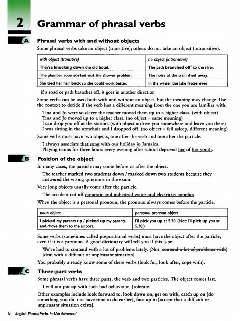 Phrasal Verbs in Use-Adv. 2 Grammar of Phrasal Verbs | PDF