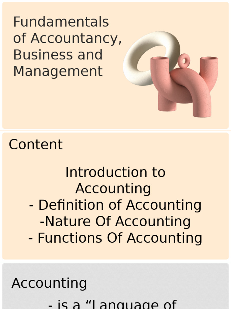 Fundamentals of Accountancy and Management | PDF