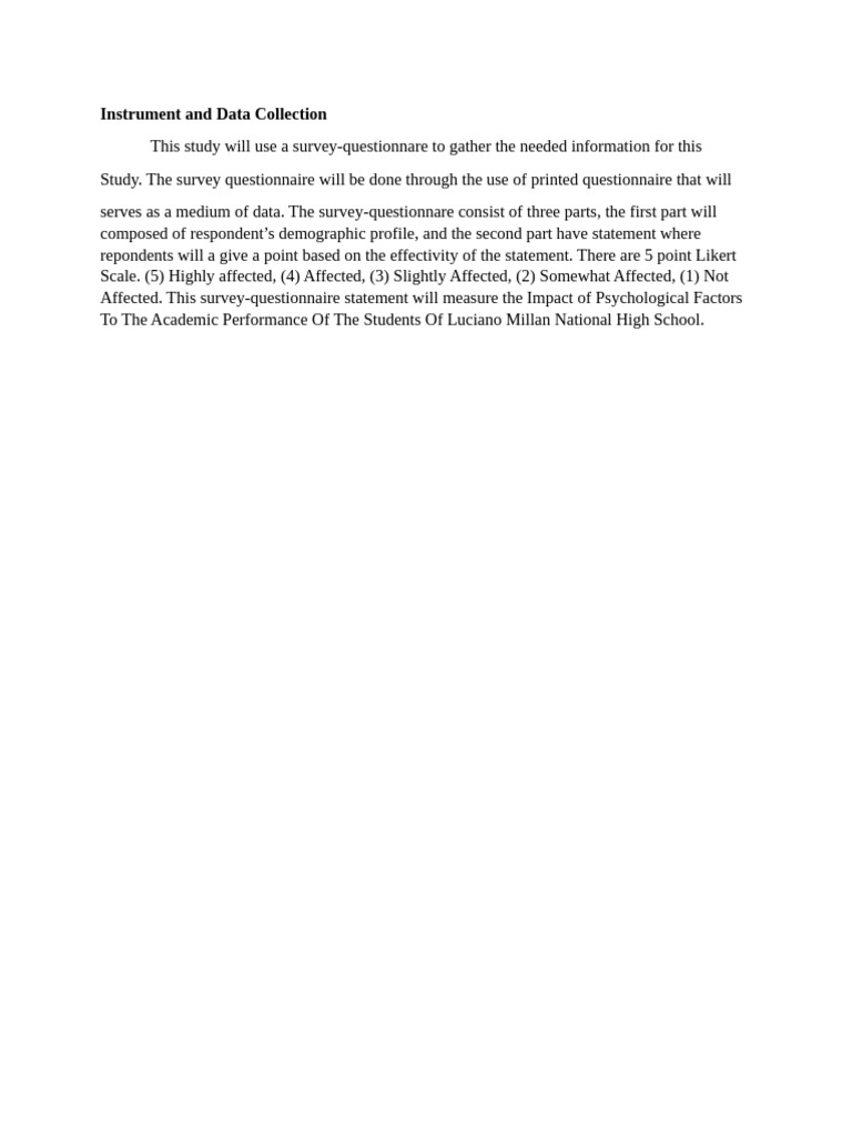 Instrument and Data Collection | PDF