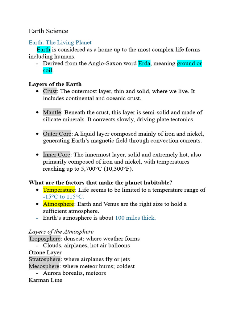Earth Science Pdf Rock Geology Earth Sciences