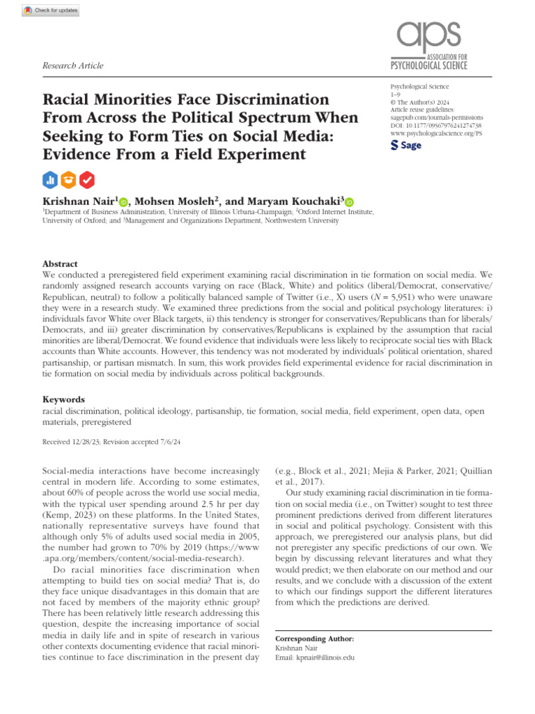 Racial Minorities Face Discrimination From Across The Political ...