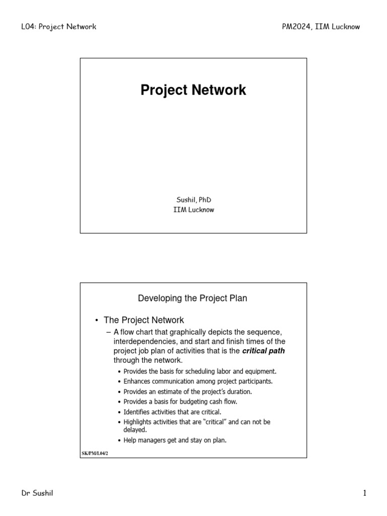 SK Handout PM 2024 L04 | PDF | Project Management