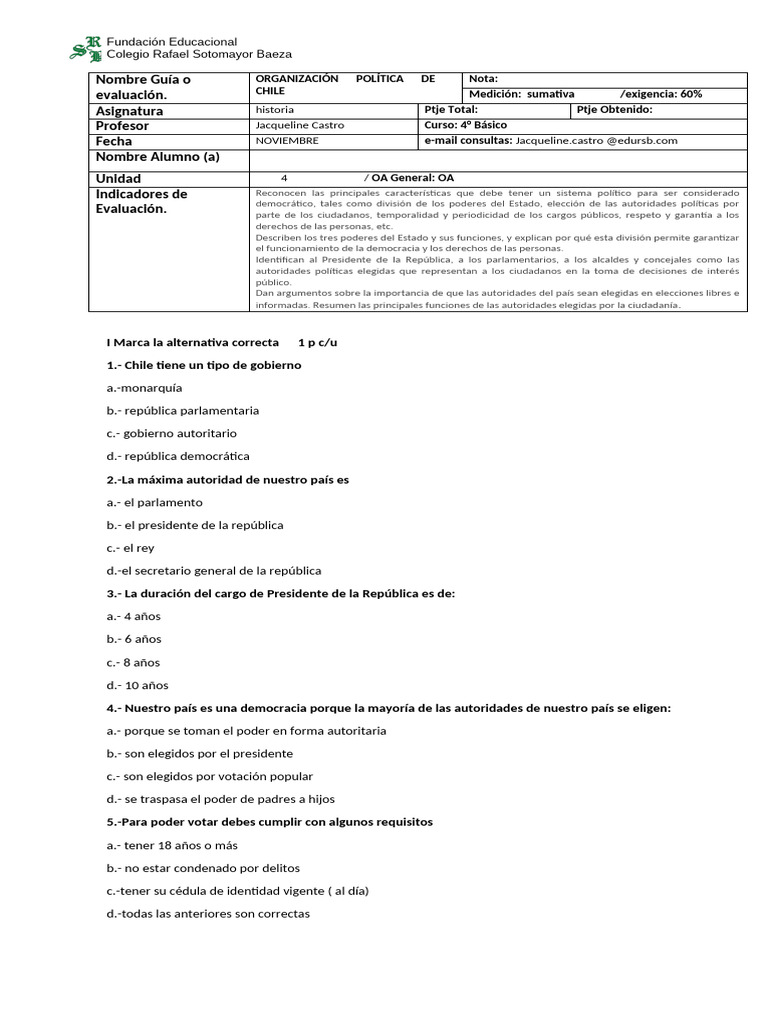 Evaluación sobre la Democracia en Chile | PDF | Democracia | Ideologías ...
