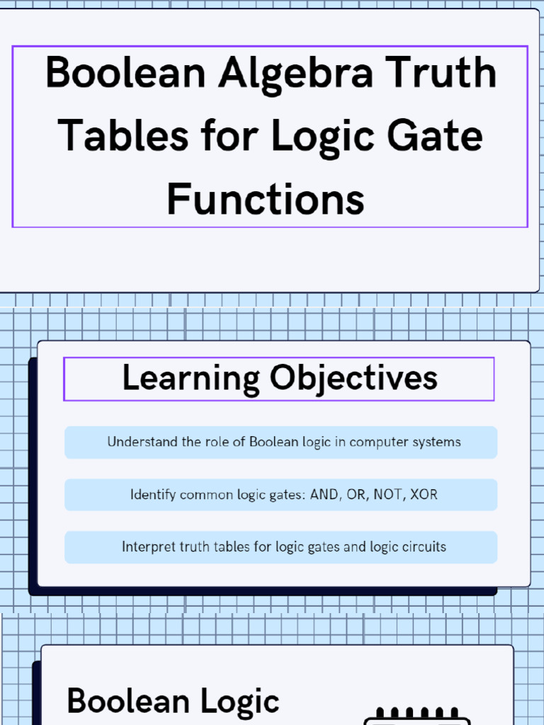 Logic Gates and Truth Tables Guide | PDF
