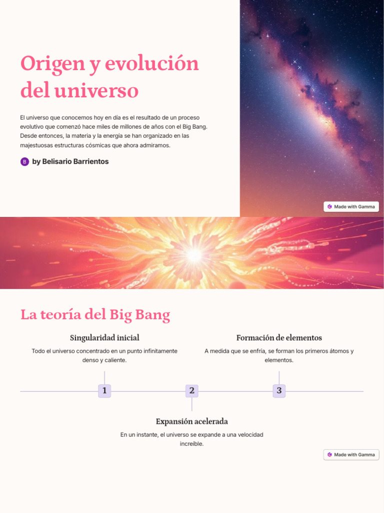Origen y evolución del universo | PDF | Universo | Big Bang
