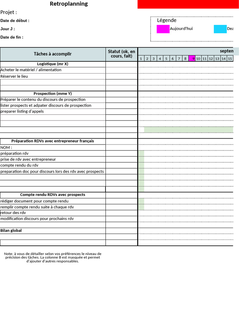 Modèle de rétroplanning efficace | PDF