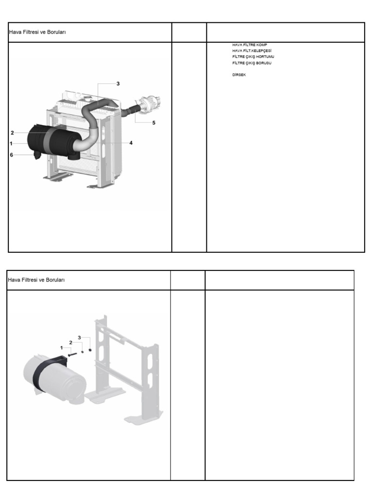 Hava Filtresi ve Bağlantı Elemanları | PDF | Mechanical Engineering ...