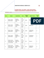 Examination Schedule For B.Tech. & B.Arch. I-Sem (Main & Back, Session 2007-08 & Onwards) Examinations Commencing From 28Th JANUARY, 2012