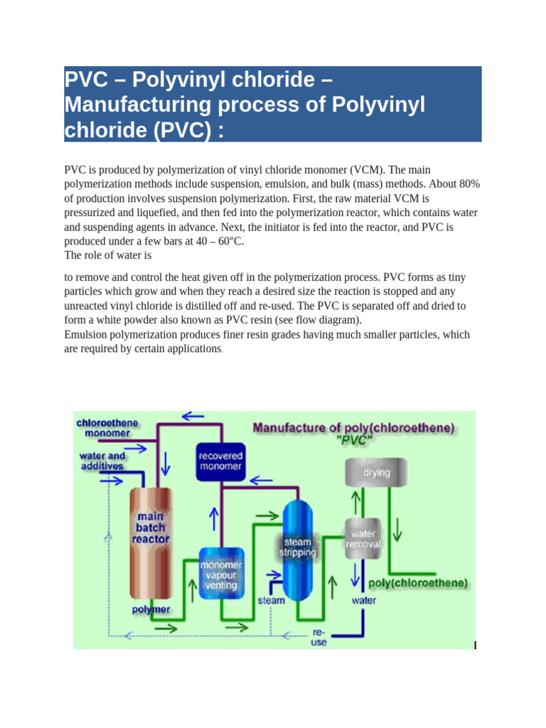 PVC Manufacturing Process Overview | PDF | Polyvinyl Chloride ...