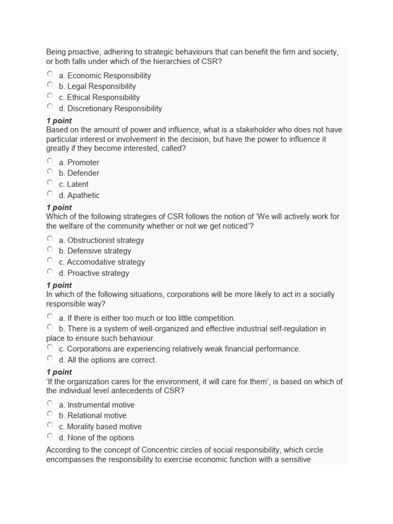 Social Responsibility Concepts and Strategies | PDF | Corporate Social ...
