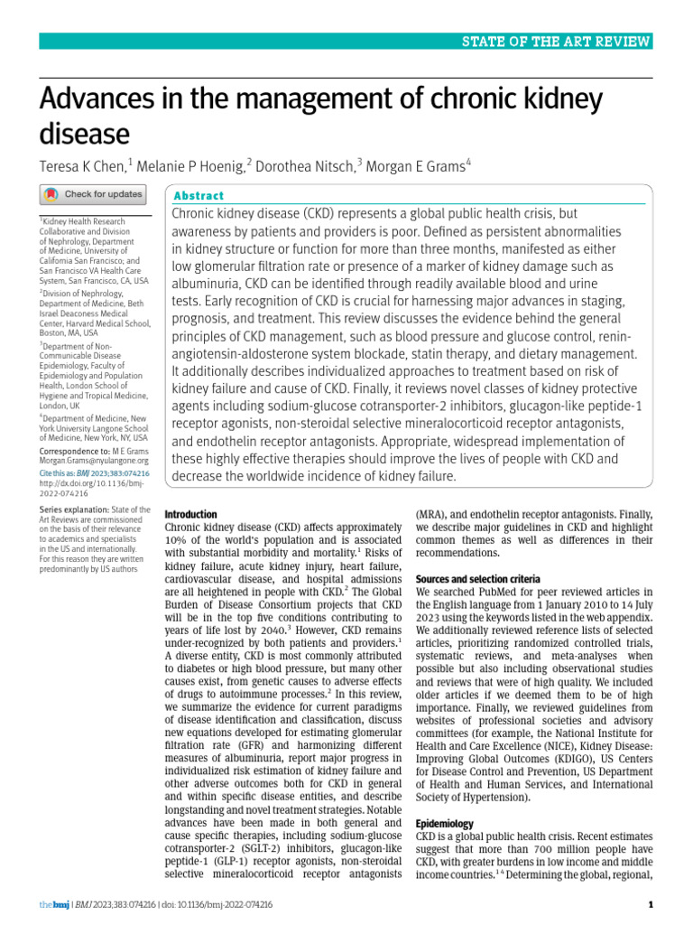 CKD BMJ 2024 | PDF | Chronic Kidney Disease | Kidney Disease