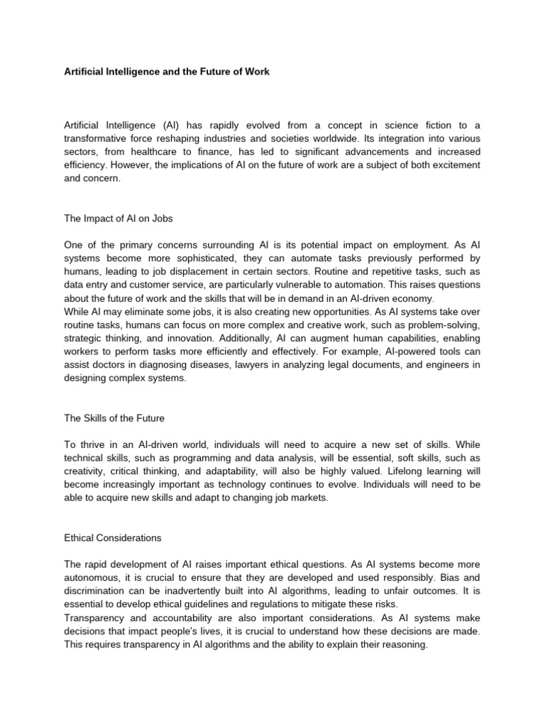 Ai and The Future of Work | PDF | Artificial Intelligence ...