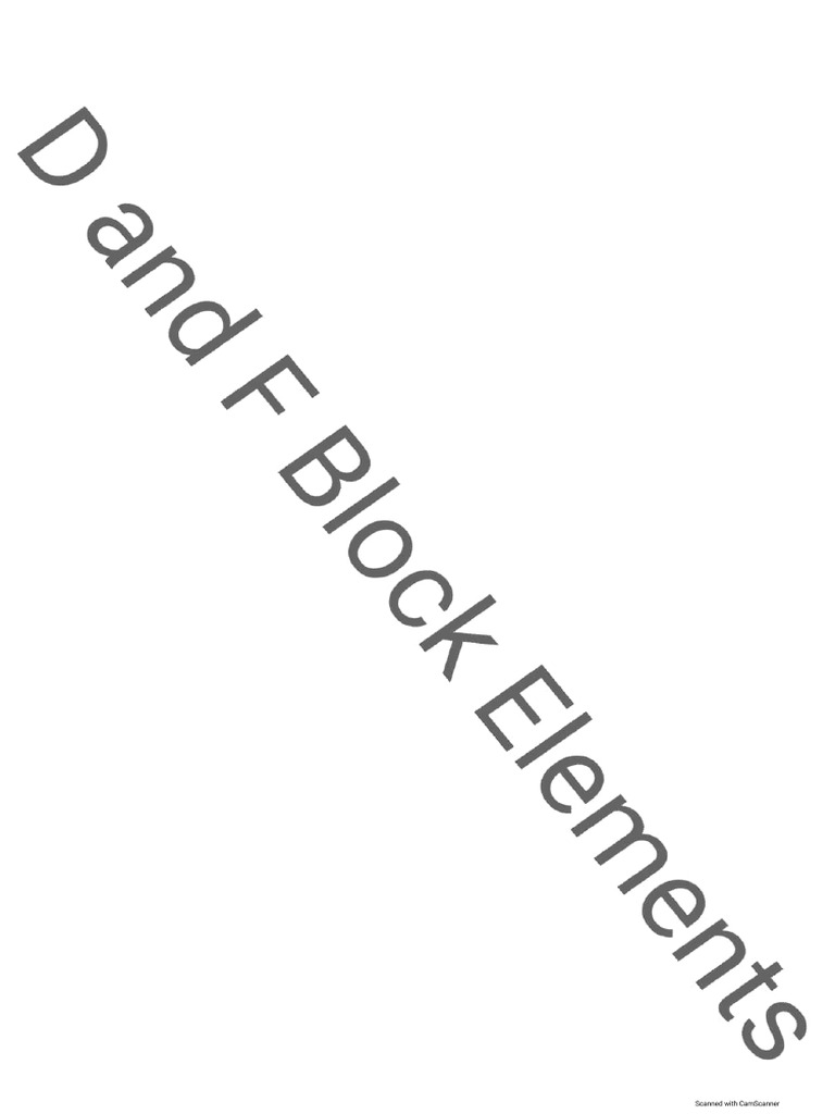 Chemistry class 12th chapter d and f block elements pdf