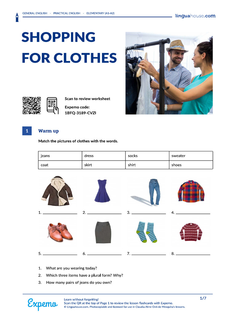 Shopping For Clothes | PDF
