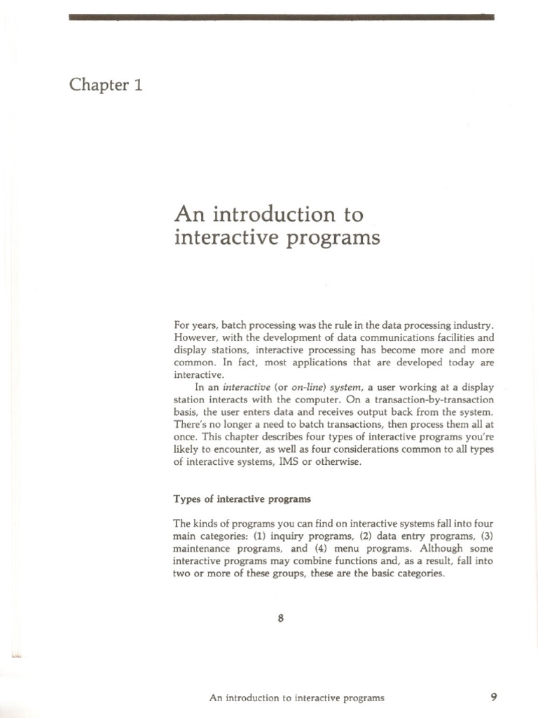 An Introduction To Interactive Programs: Interactive On-Line) System ...