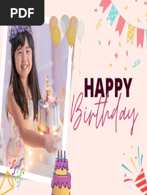 Pink Cute HAPPY Birthday Card