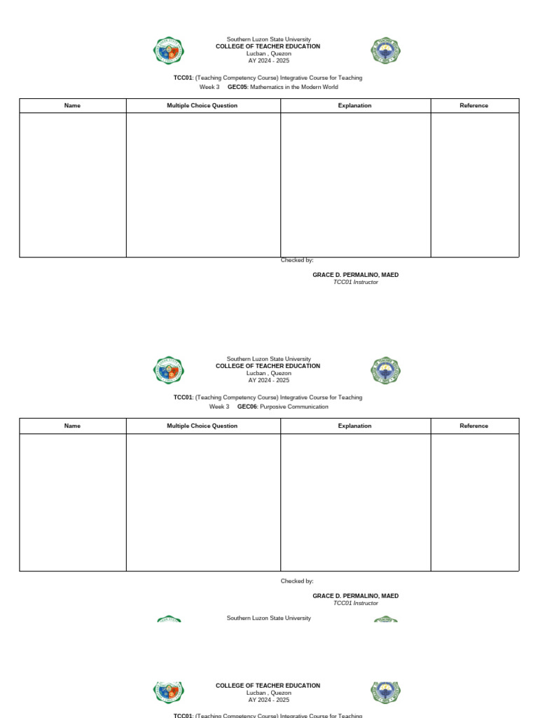 TCC01 Week 3 Course Materials | PDF | Educational Assessment And ...