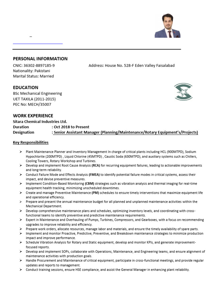 Senior Mechanical Engineer Profile | PDF | Pump | Boiler