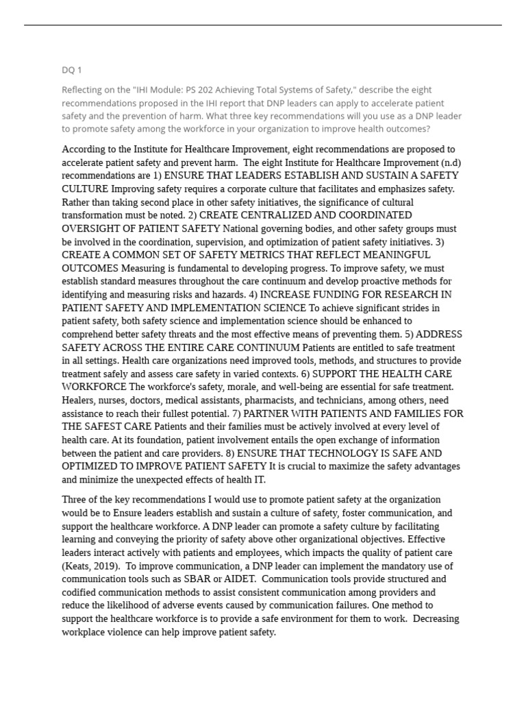 DNP Strategies for Enhancing Patient Safety | PDF | Patient Safety | Safety
