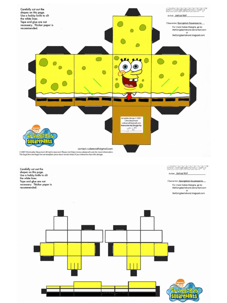 Spongebob Paper Toy Paper Craft | PDF