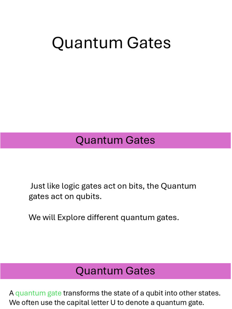 Overview of Quantum Gates | PDF | Quantum Computing | Theoretical Physics