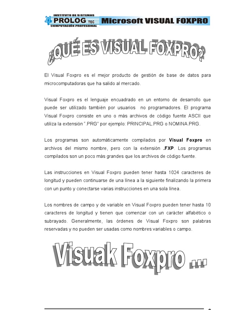 Qué es Visual FoxPro | PDF | Compilador | Archivo de computadora